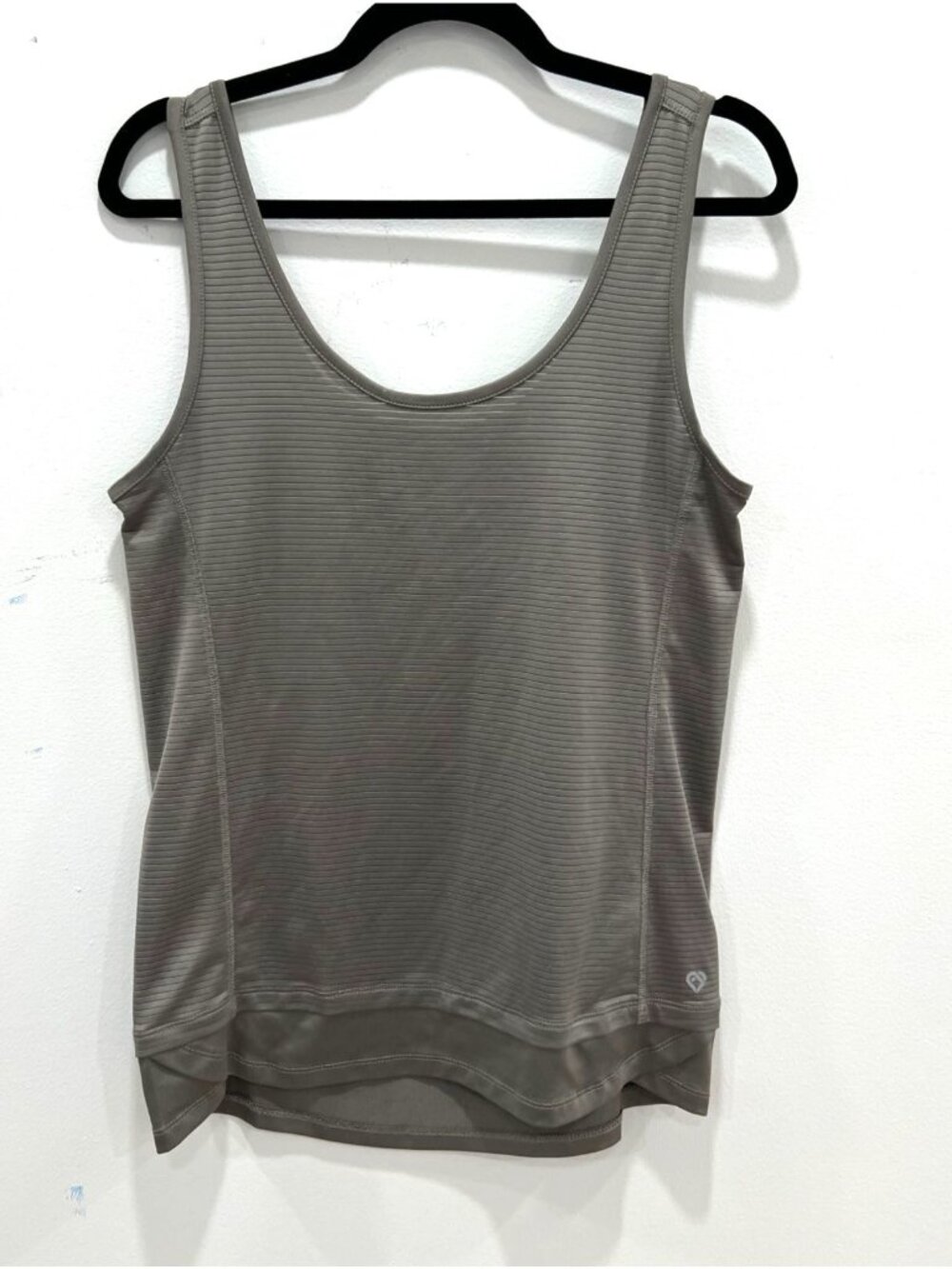 Colosseum Gray Subtle Striped High-Low Athletic Tank Top Size Large